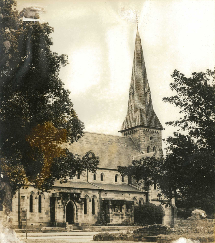 St Patrick's Cathedral in Parramatta before it was burnt down by an arsonist in 1996