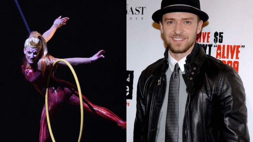 Cirque Du Soleil and Justin Timberlake composite