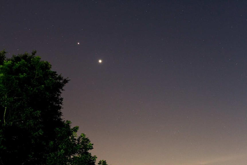Jupiter and Venus converge in the night sky
