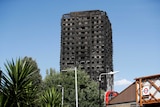 Extensive damage is seen to the Grenfell Tower block.