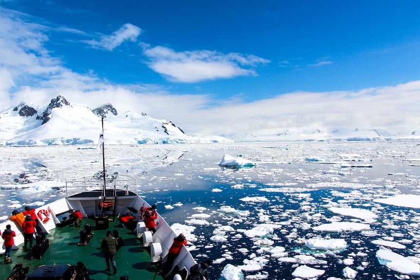 The Homeward Bound ship moving through the Southern Ocean