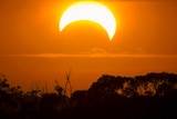 The solar eclipse seen from New Norcia.