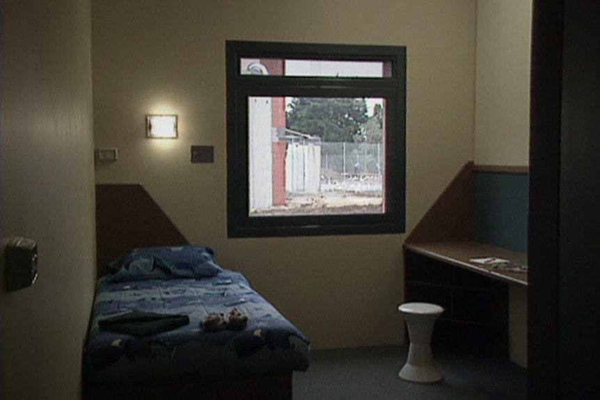 Cell accommodation at Tasmania's Ashley Youth Detention Centre.