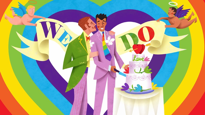 illustration of male gay marriage