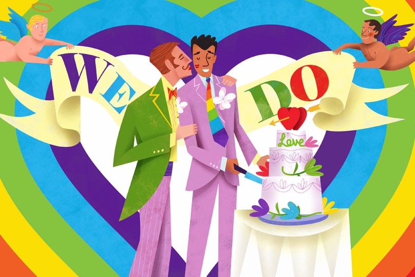 illustration of male gay marriage