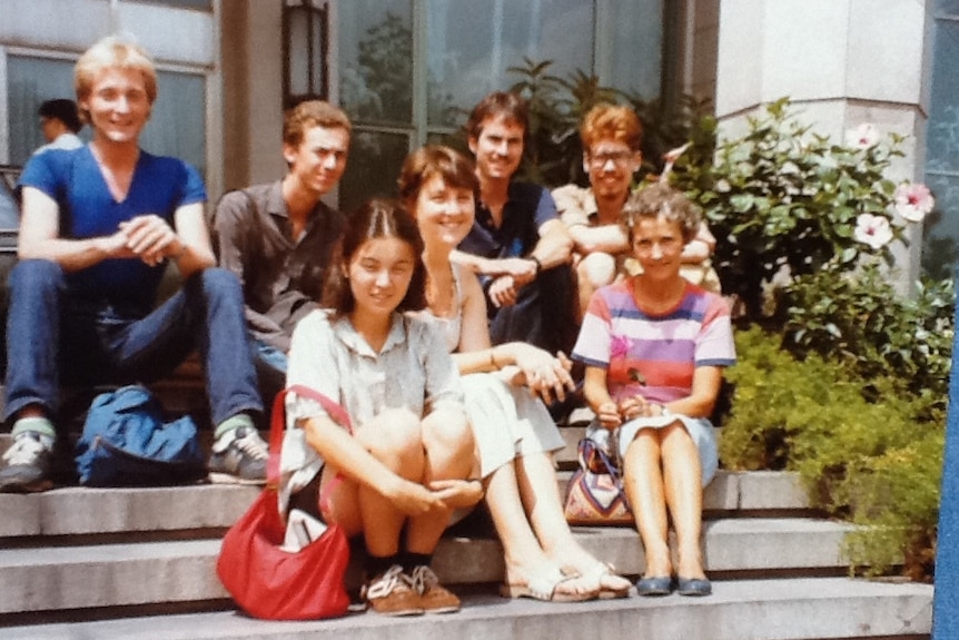 Joanne Wood with her classmates in China, 1982.