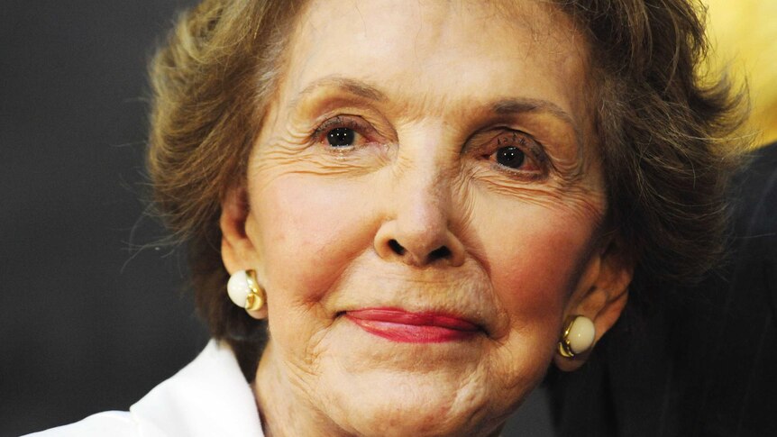This close-up file photo shows former US first lady Nancy Reagan at an event in 2009.