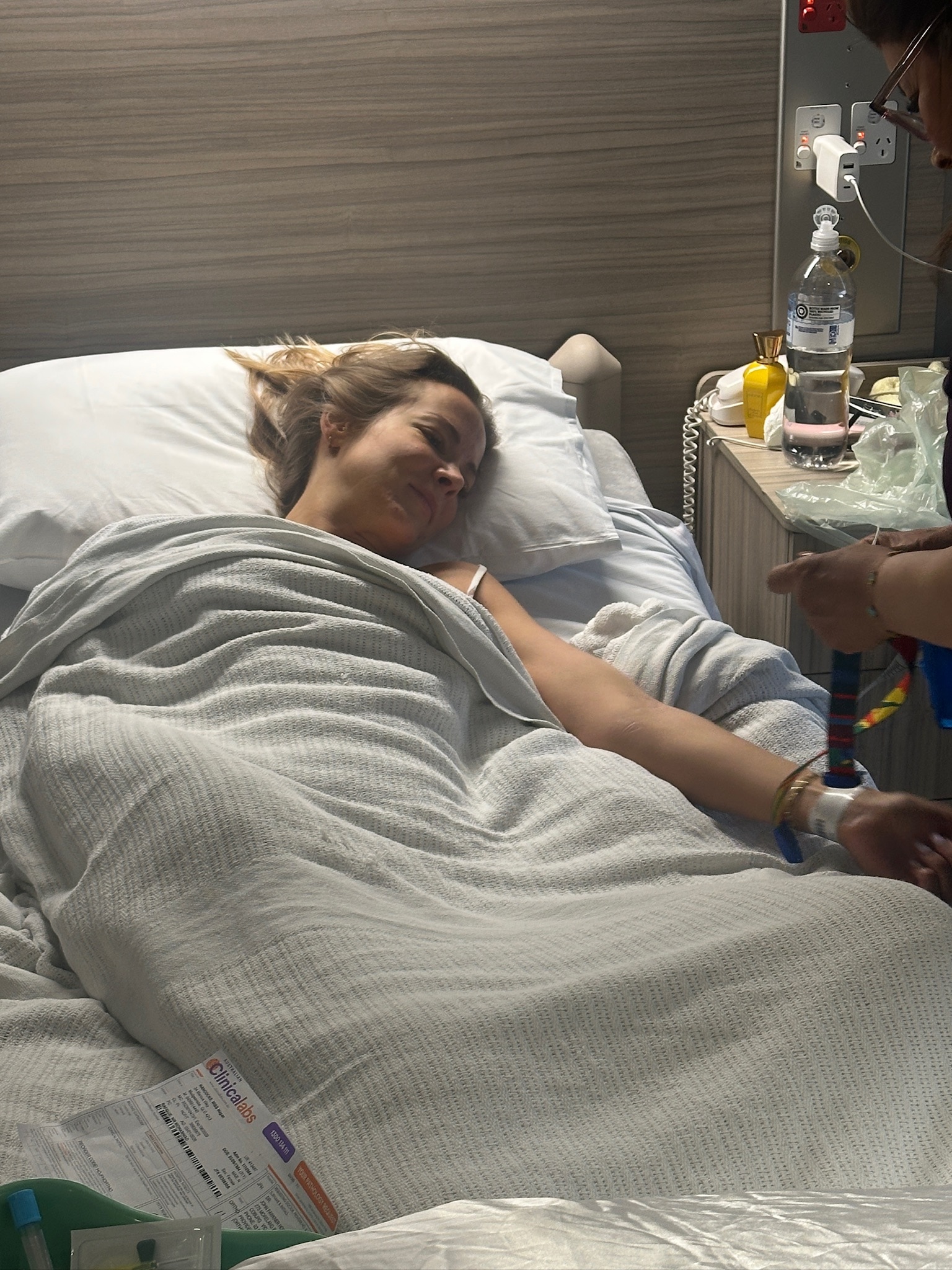 a woman in hospital