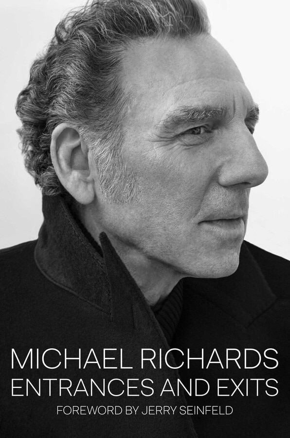 A black and white book cover with a side profile of Michael Richards from the collar up