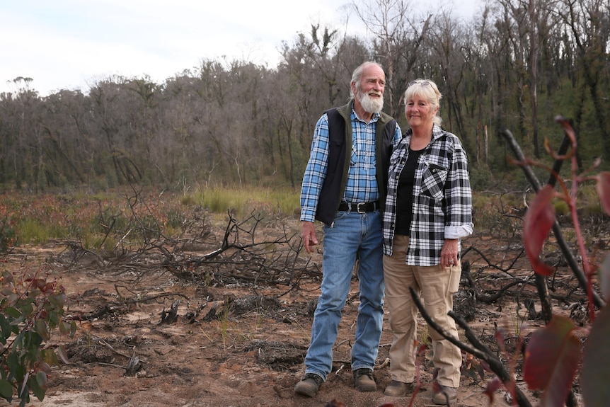 Lithgow Environment Group's Chris Jonkers and Julie Favell stand in dry Carne West swamp