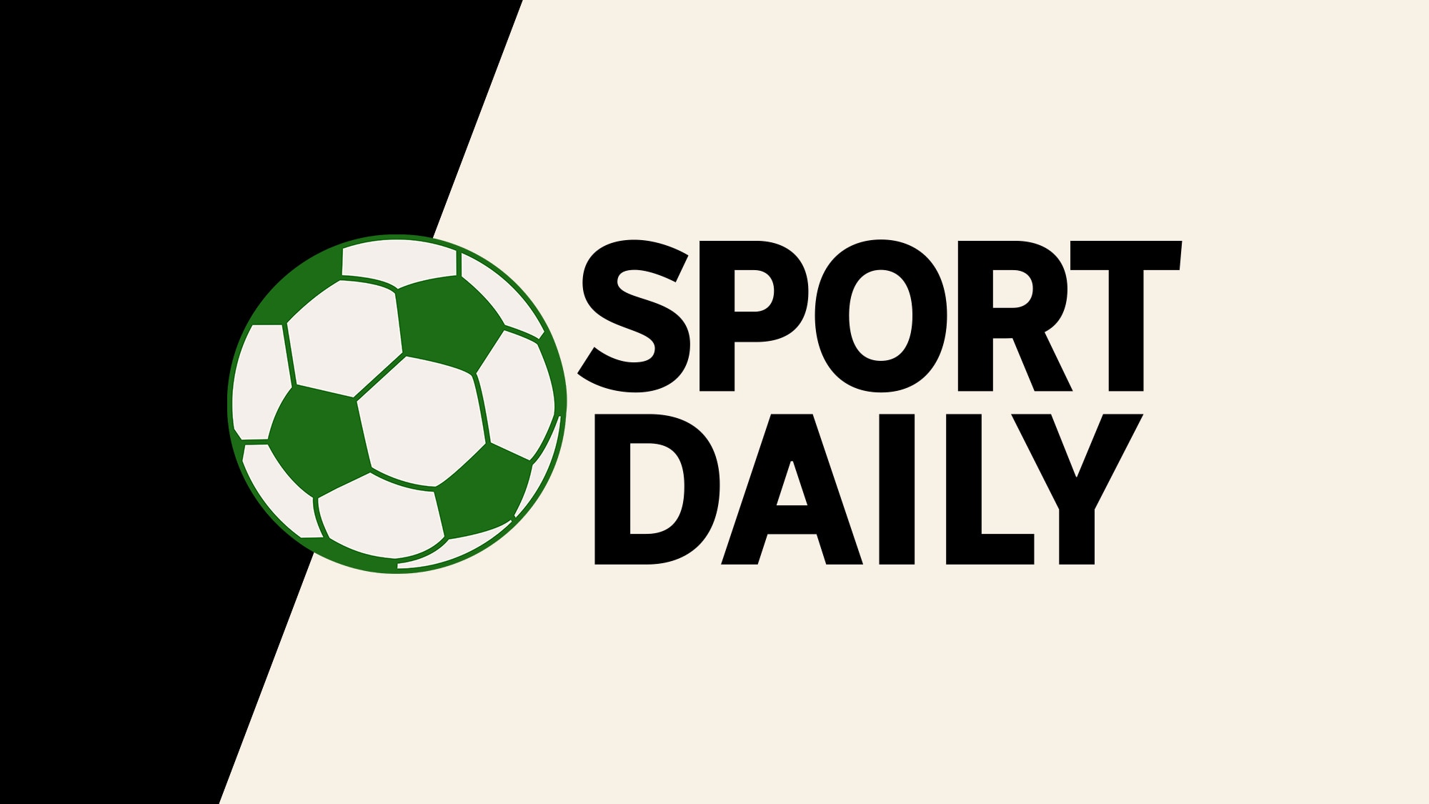 Text reading Sport Daily beside a white and green soccer ball