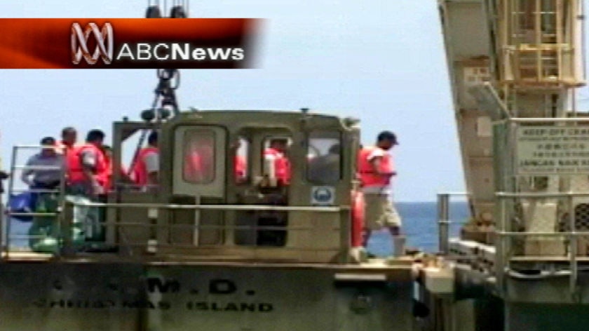 Middle Eastern arrivals land at Christmas Island earlier this month.