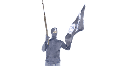 Illustration of an Islamic State fighter