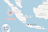 Earthquake shown in graphic provided by Indonesia's meteorological department.