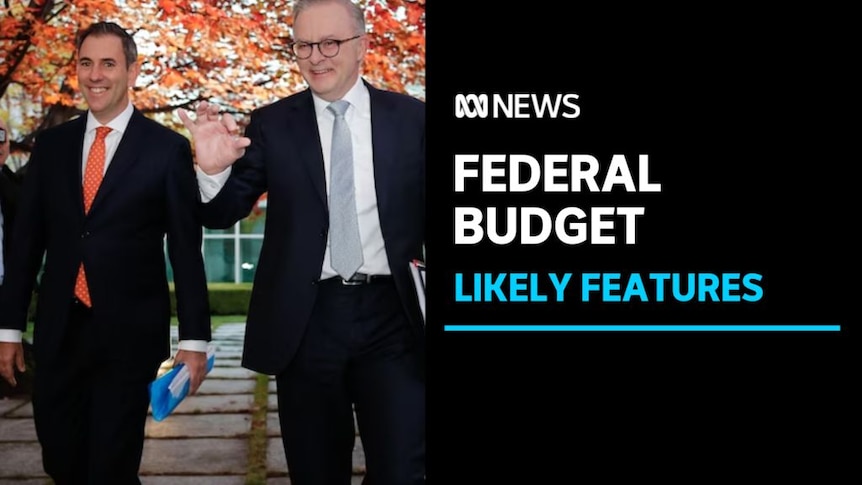 Federal Budget, Likely Features: Jim Chalmers and Anthony Albanese walk through a courtyard under a tree with red leaves.
