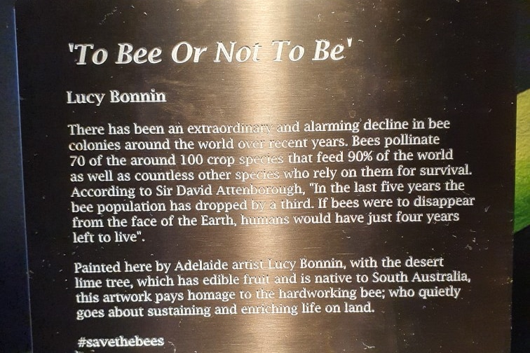 A close-up of the wording on a plaque