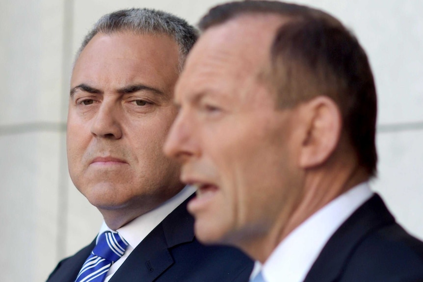 Hockey and Abbott at press conference