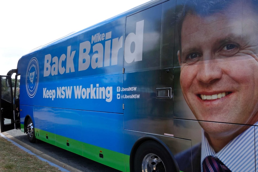 Mike Baird's election bus