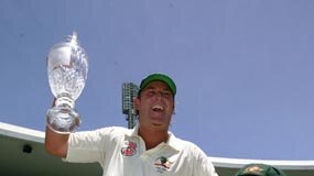 Shane Warne is chaired from the ground after his final Test
