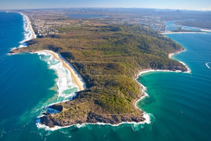 A spectacular peninsula seen from above.