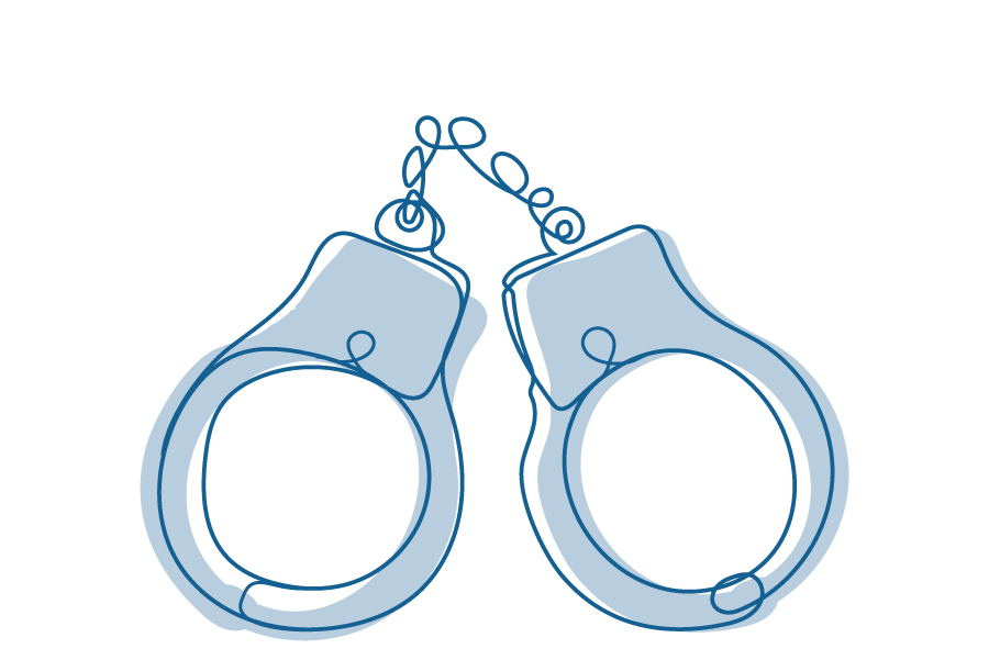 An illustration of a set of handcuffs.