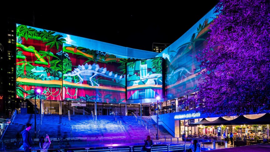 The Vivid display in north Sydney suburb Chatswood.