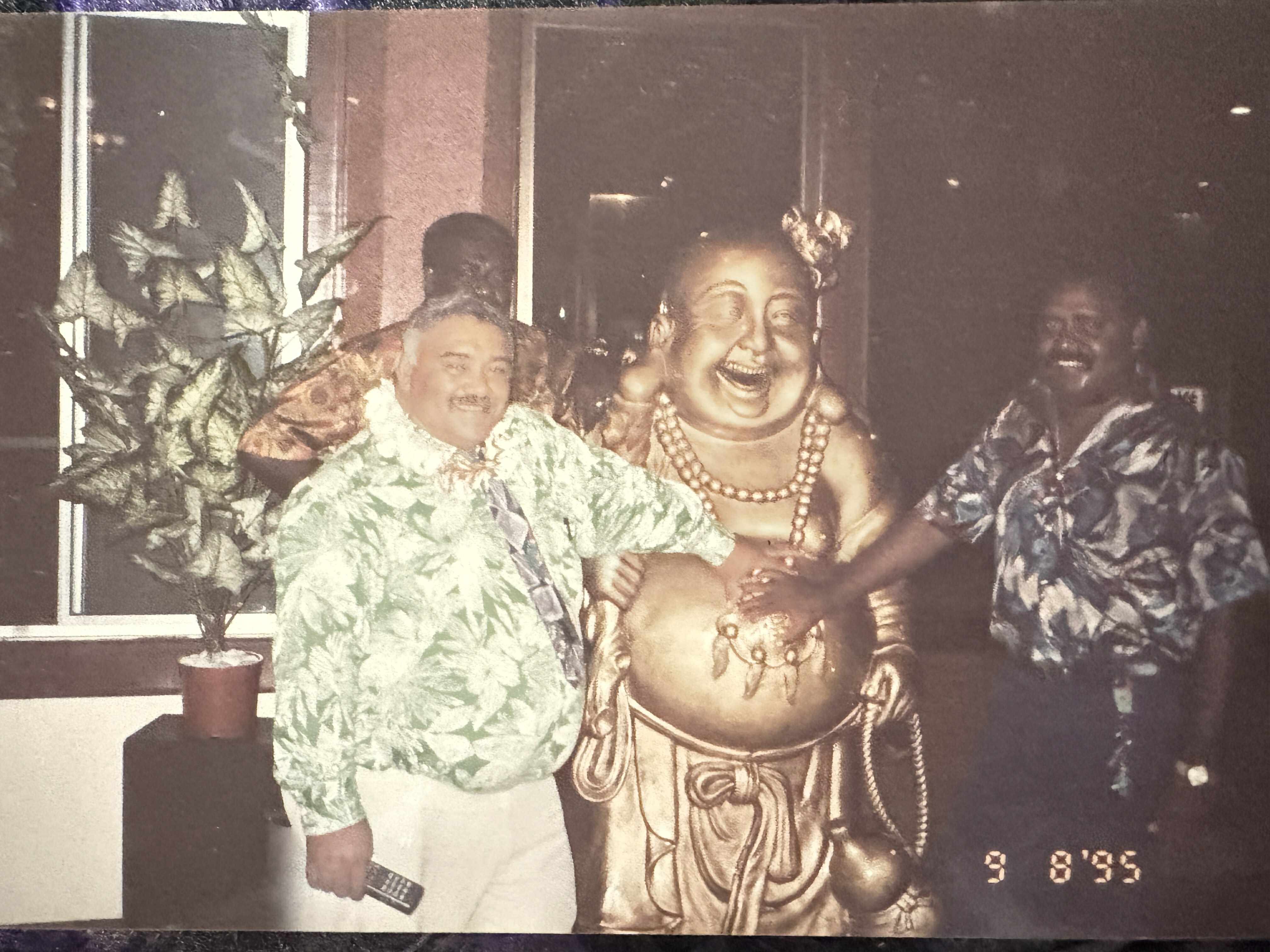 Former politican Charles Dausabea (right) at Sea King.