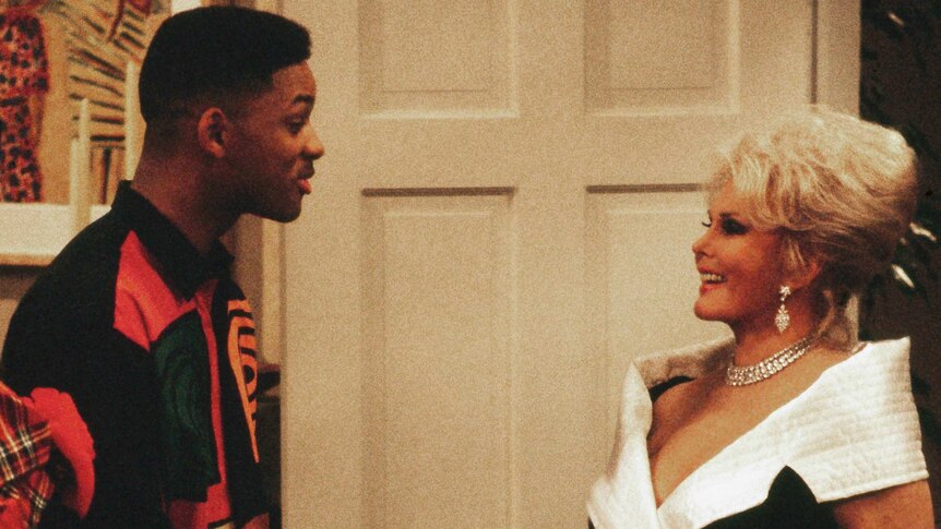 Zsa Zsa Gabor appears alongside Will Smith in television show The Fresh Prince of Bel-Air.