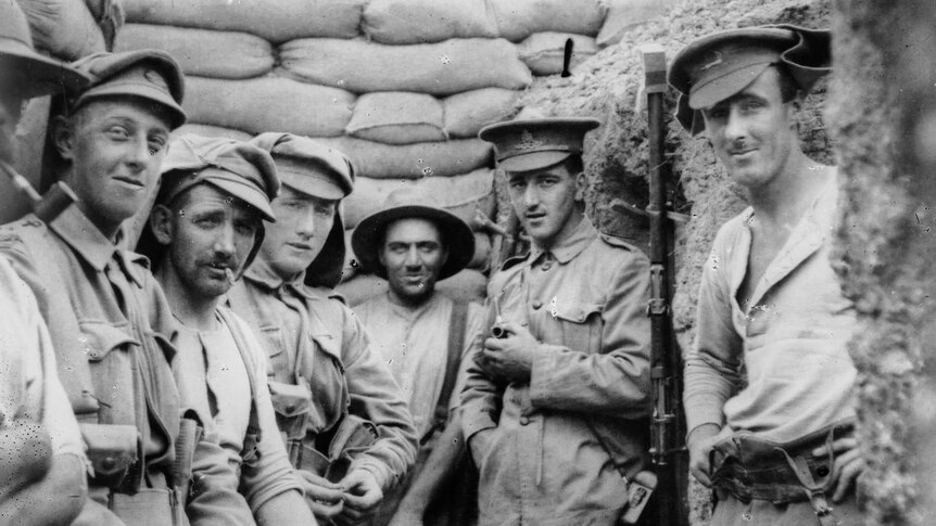 ANZACs in the front line trenches during WWI