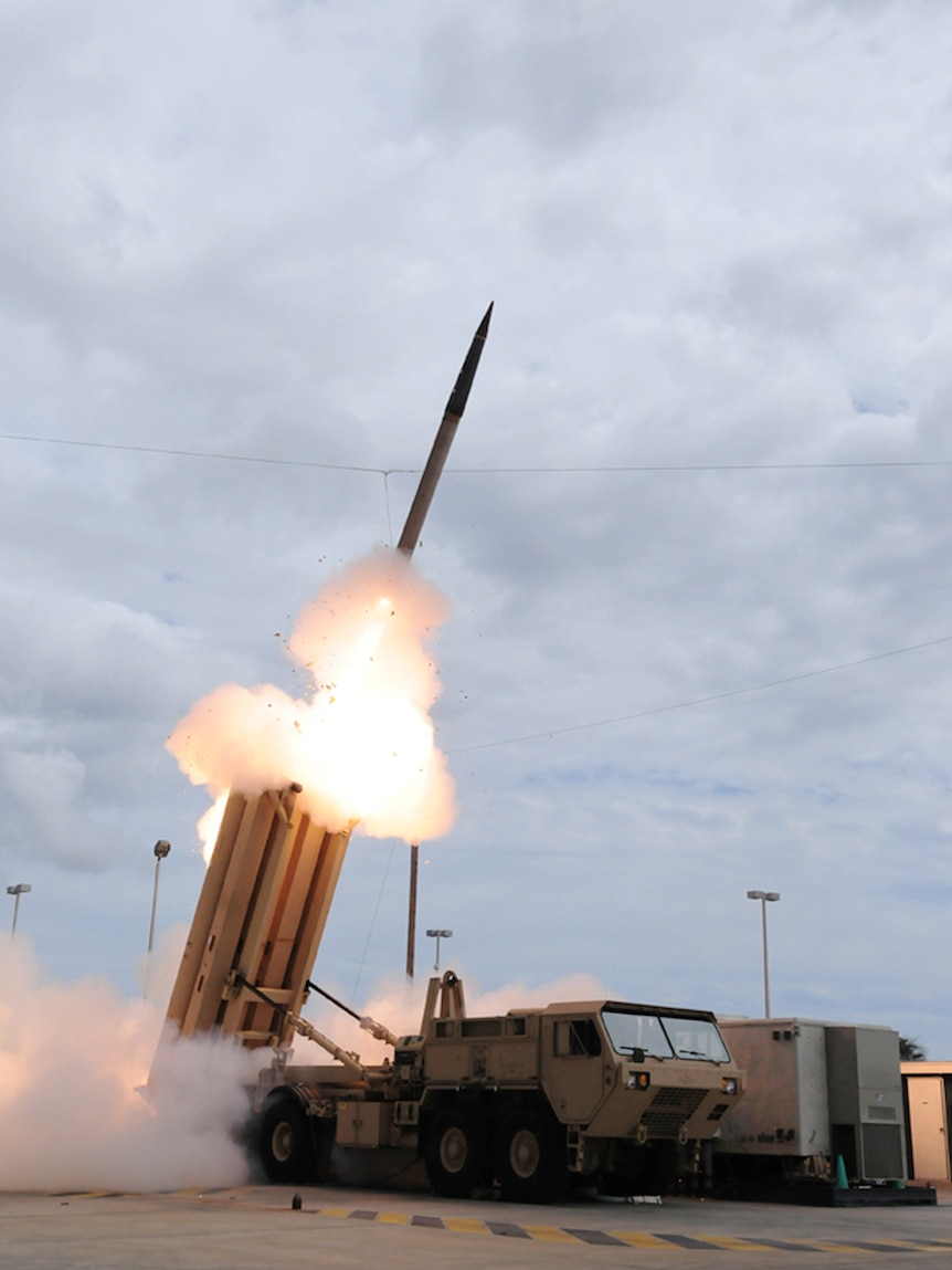 US missile defence system THAAD (Terminal High Altitude Area Defence)