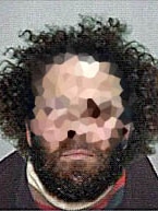 A digitally-enhanced image of Malcolm Naden showing him with curly hair and a beard.