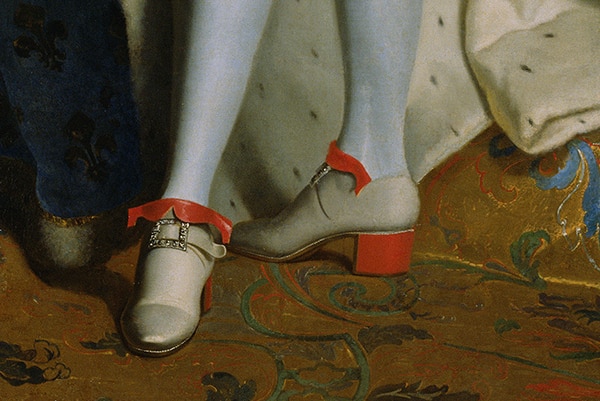 Portrait of Louis XIV, 1700s, after Hyacinthe Rigaud - detail of feet