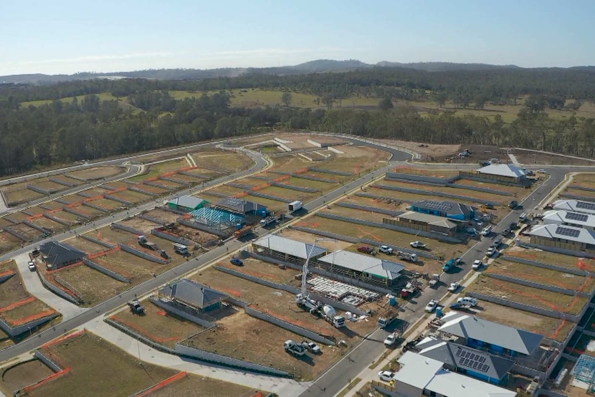 Aerial shot of Ripley housing development