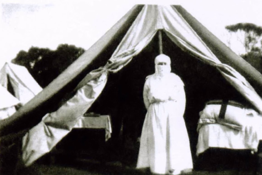 A nurse at the Woodman Point Quarantine Station.