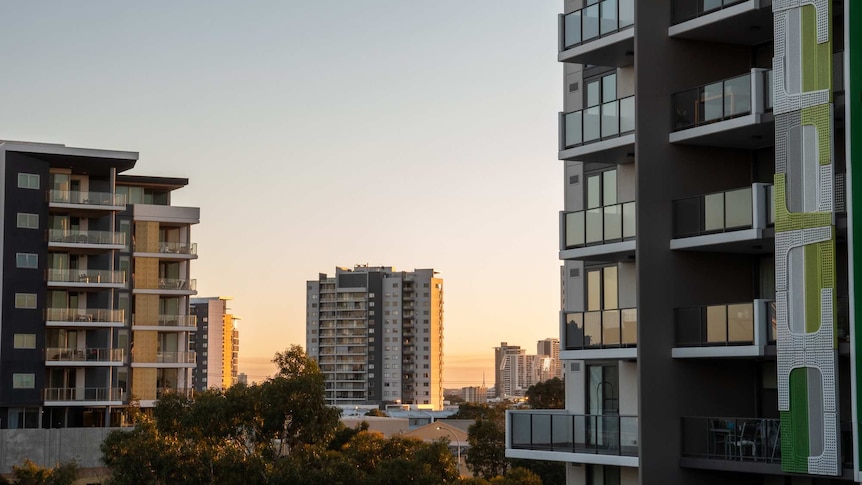 Apartment towers in Rivervale, Perth