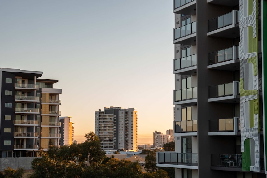 Apartment towers in Rivervale, Perth