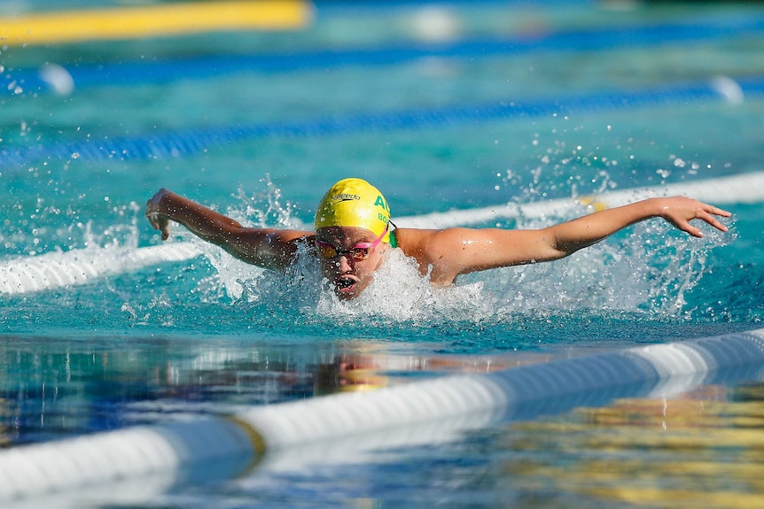Georgia Bohl swims at Santa Clara