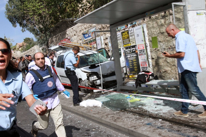 Damage after stabbing attack in Jerusalem