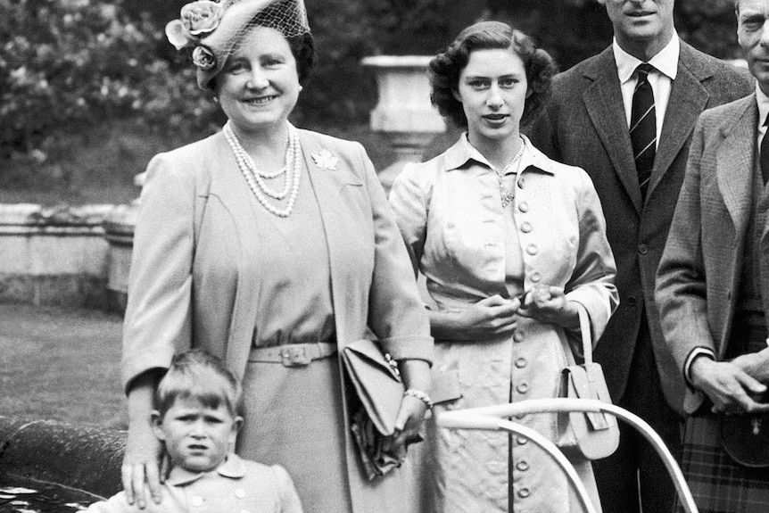 Prince Charles, Queen Elizabeth; Princess Margaret; Duke of Edinburgh, the King and Princess Elizabeth