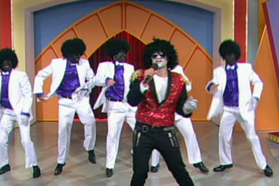 A 'blackface' tribute to Michael Jackson on Hey Hey causes controversy.