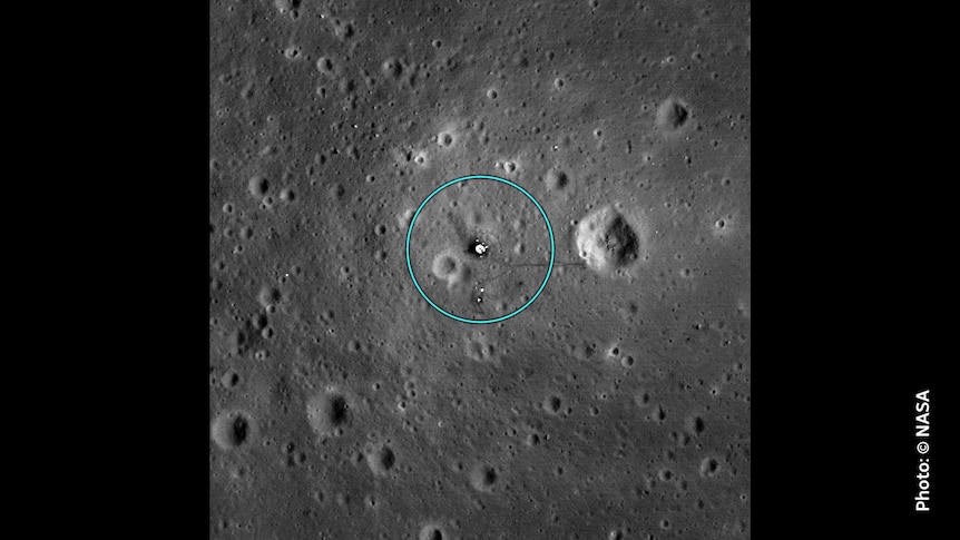 The Apollo 11 landing site as seen from the Lunar Reconnaissance Orbiter