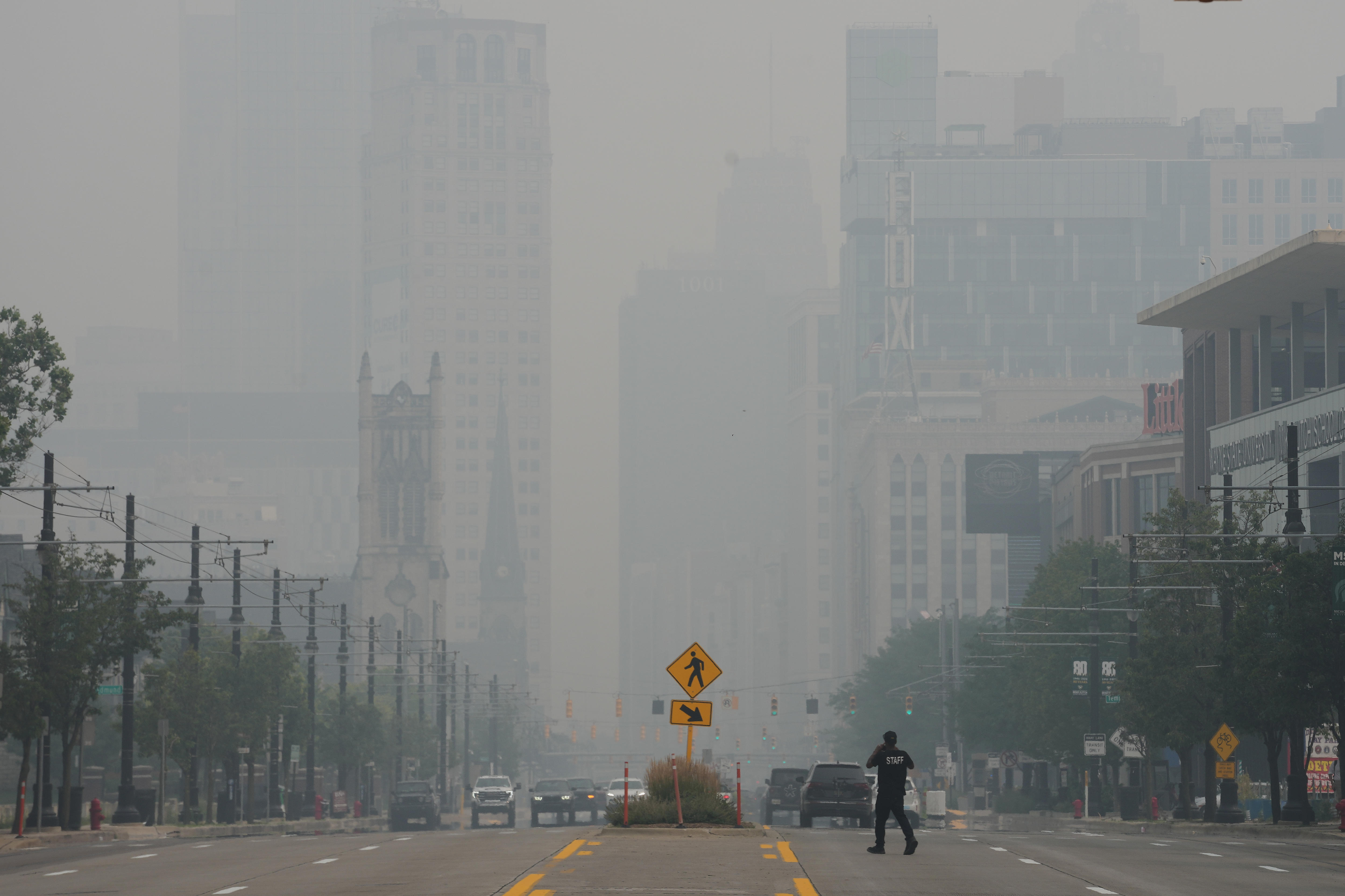 Wildfire smoke crosses into US prompting warnings to stay indoors