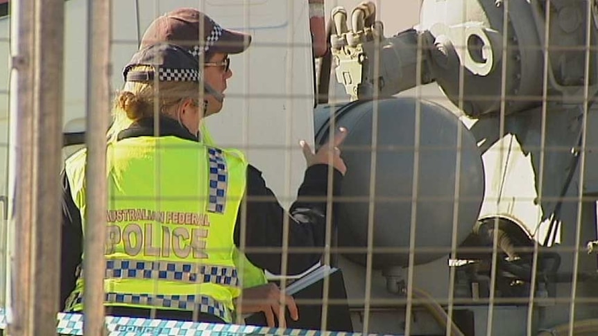 Emergency crews attend Kingston worksite where Ben Catanzariti was killed on Saturday 21 July 2012.