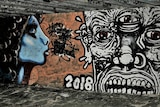 Graffiti on the wall of a tunnel