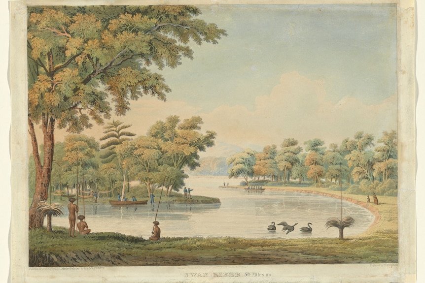 A painting of the swan river from 1829