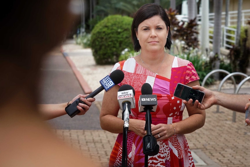 NT Attorney-General Natasha Fyles at a press conference