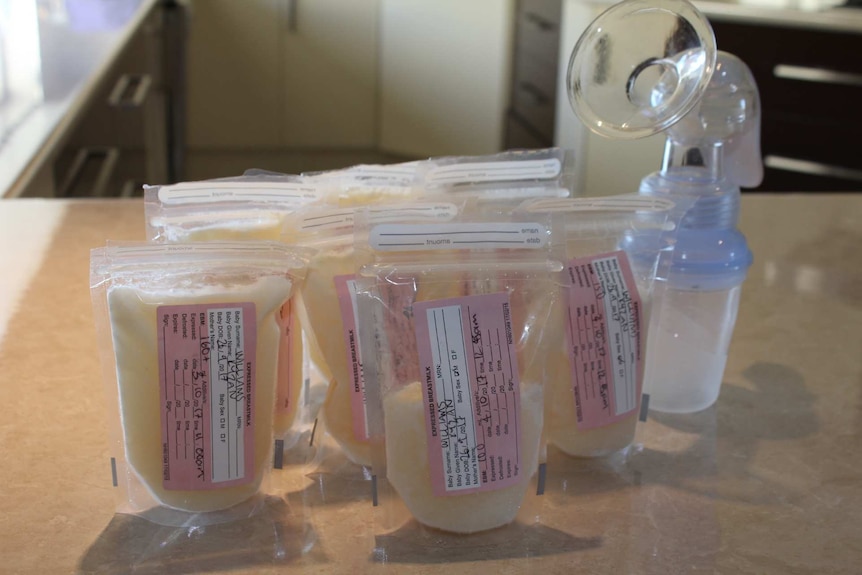 Within four weeks Yana Williams had filled freezers at Griffith Base Hospital had to start sending bag of her breast milk home to be frozen