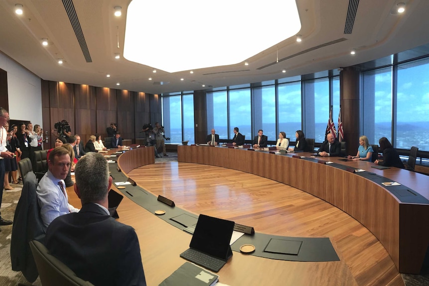 Palaszczuk Government Cabinet meeting in new Cabinet room