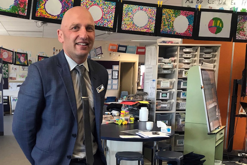 Bentleigh West Primary School principal Steven Capp in the classroom.