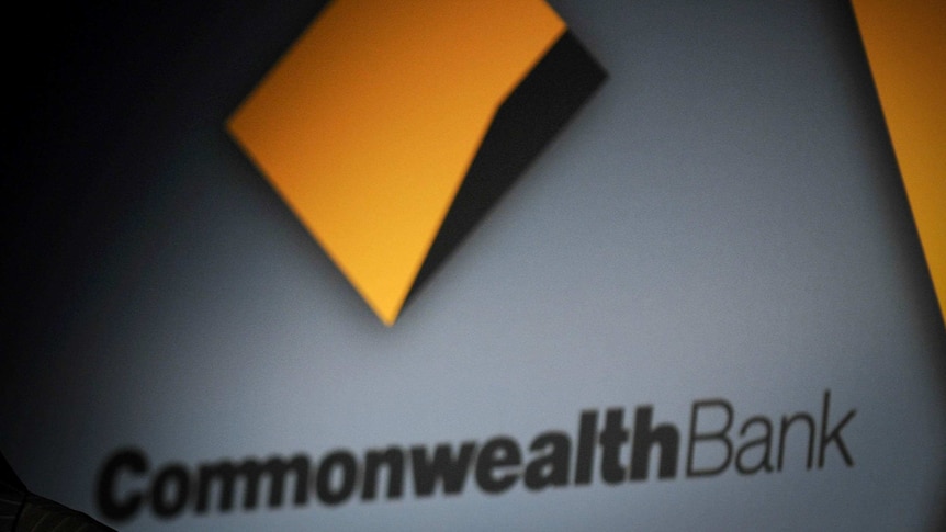 The Commonwealth Bank logo on a building in Sydney